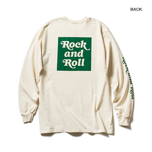 LONG SLEEVE T / Rock and Roll BOX (Natural×Green)