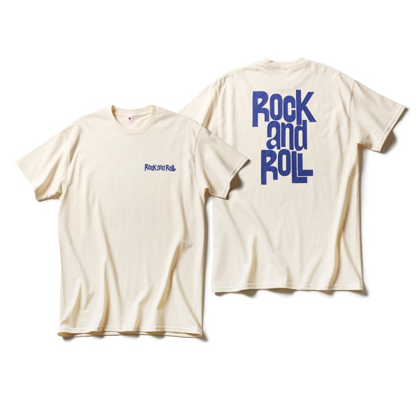 [73] rockin'star Tシャツ Rock and Roll ナチュラル×ネイビー