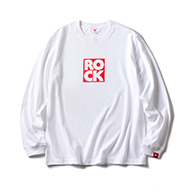 LONG SLEEVE T / ROCK (WHITE & RED)