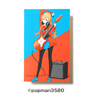 popman3580描き下ろし 三味線少女 ステッカー