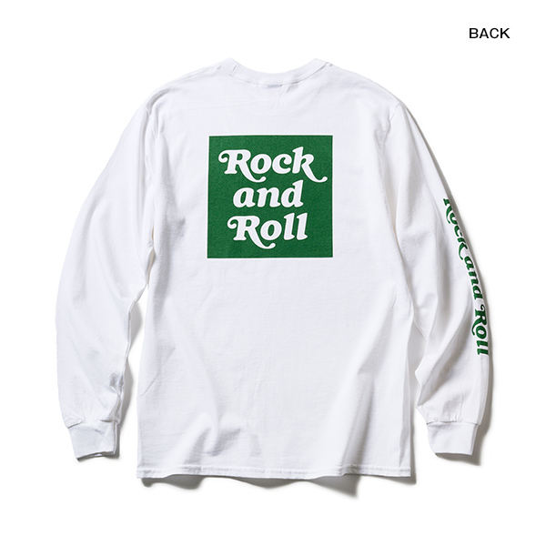 LONG SLEEVE T / Rock and Roll BOX (White×Green)