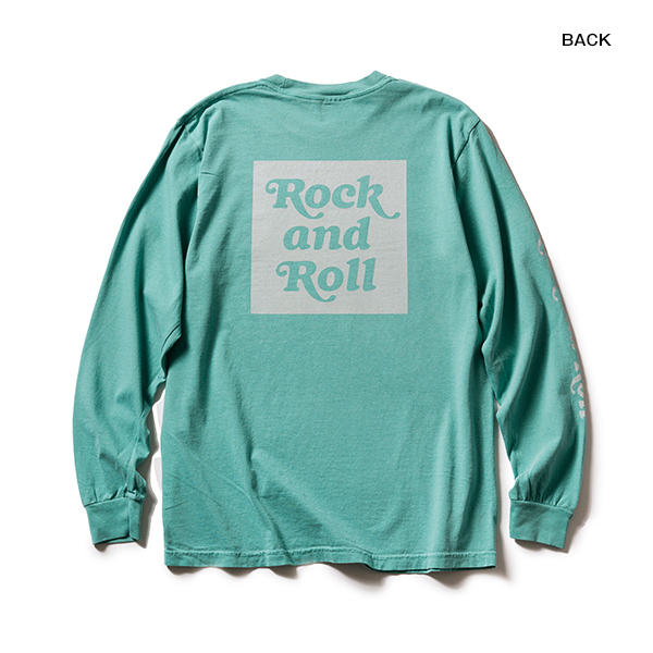 LONG SLEEVE T / Rock and Roll BOX (White×Green)