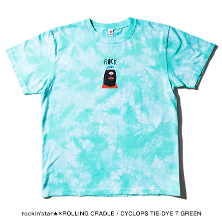 rockin'star×ROLLING CRADLE / CYCLOPS TIE DYE T GREEN   Tシャツ